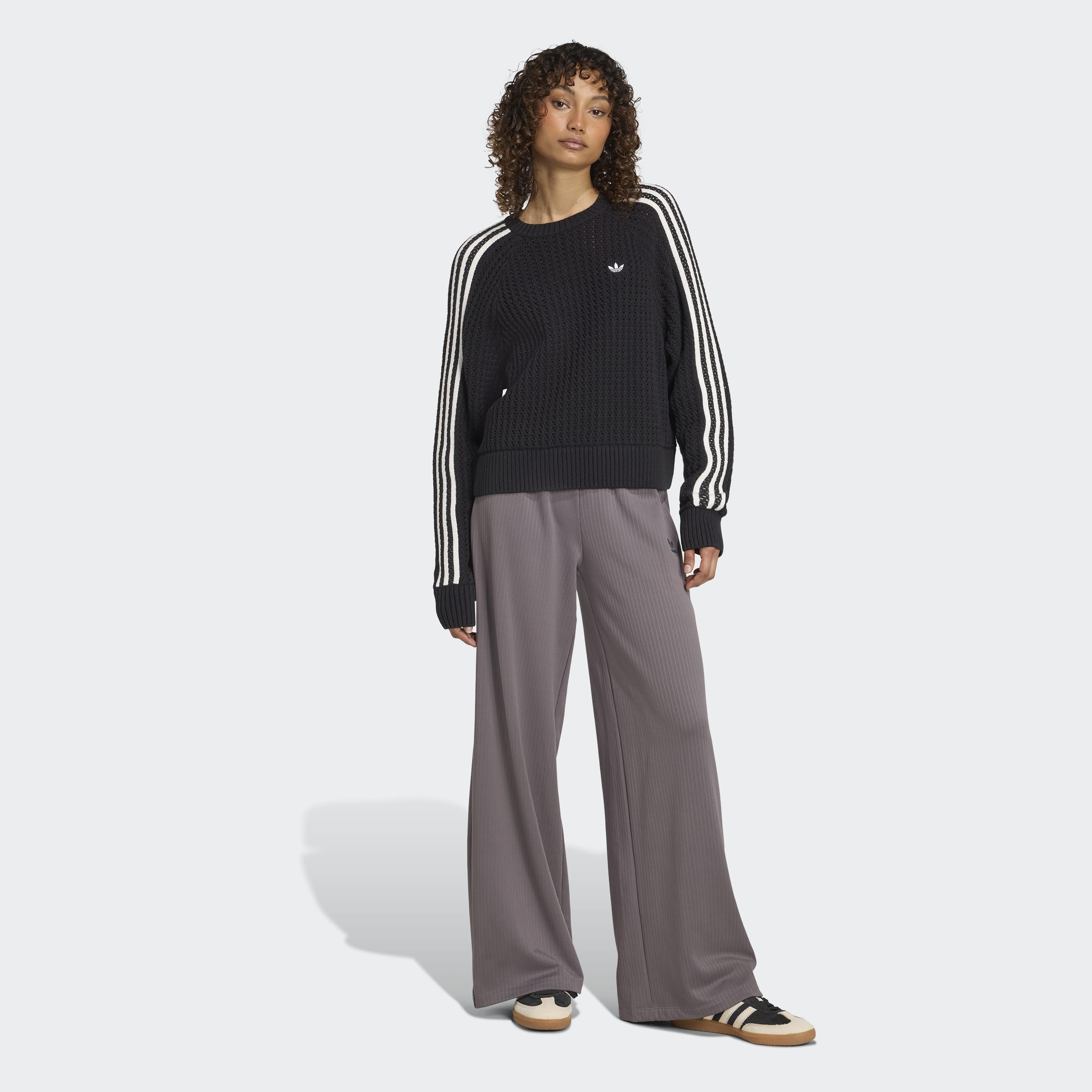 Calça Adidas Rib Wide Essentials Winterized Grey Strata Jv7485