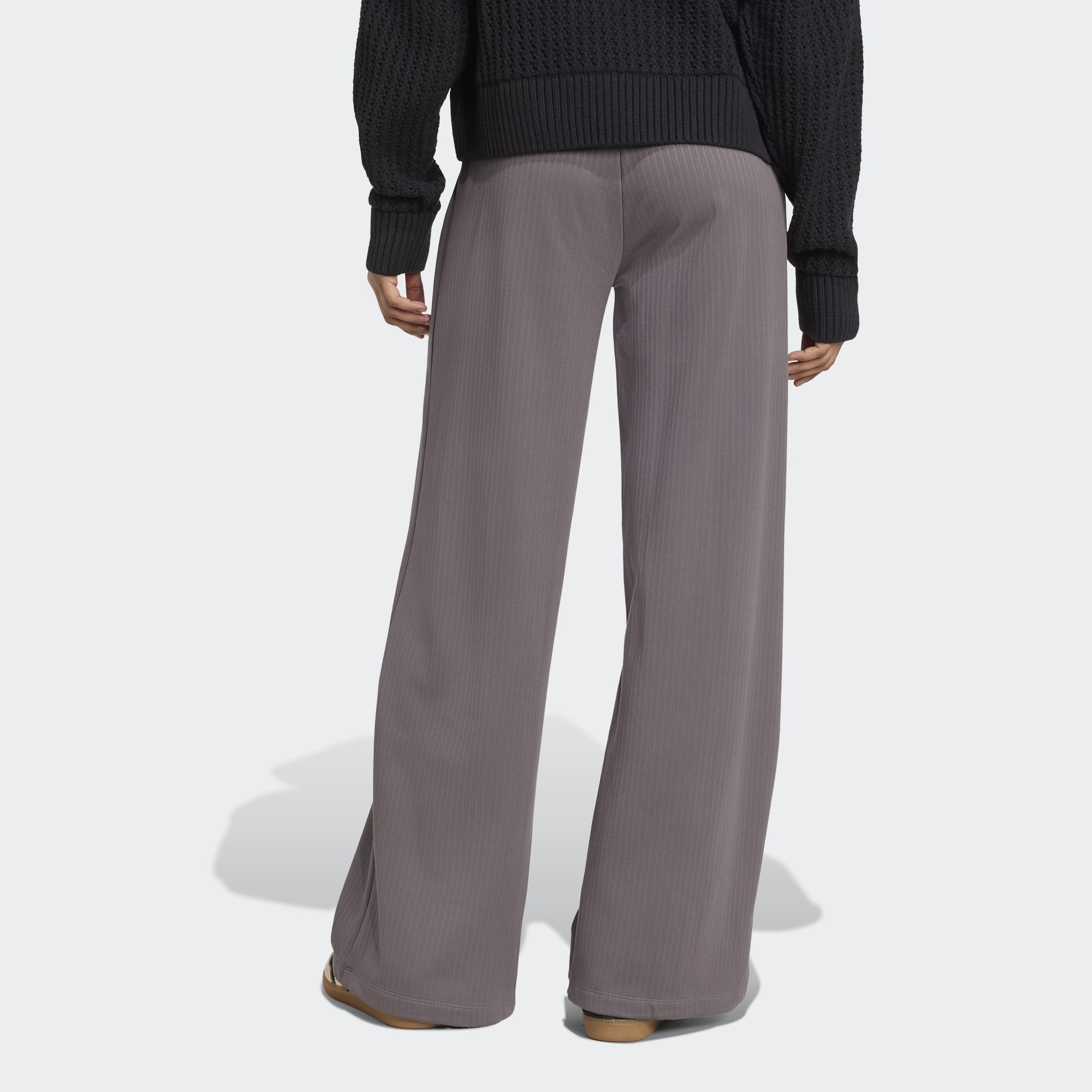 Calça Adidas Rib Wide Essentials Winterized Grey Strata Jv7485