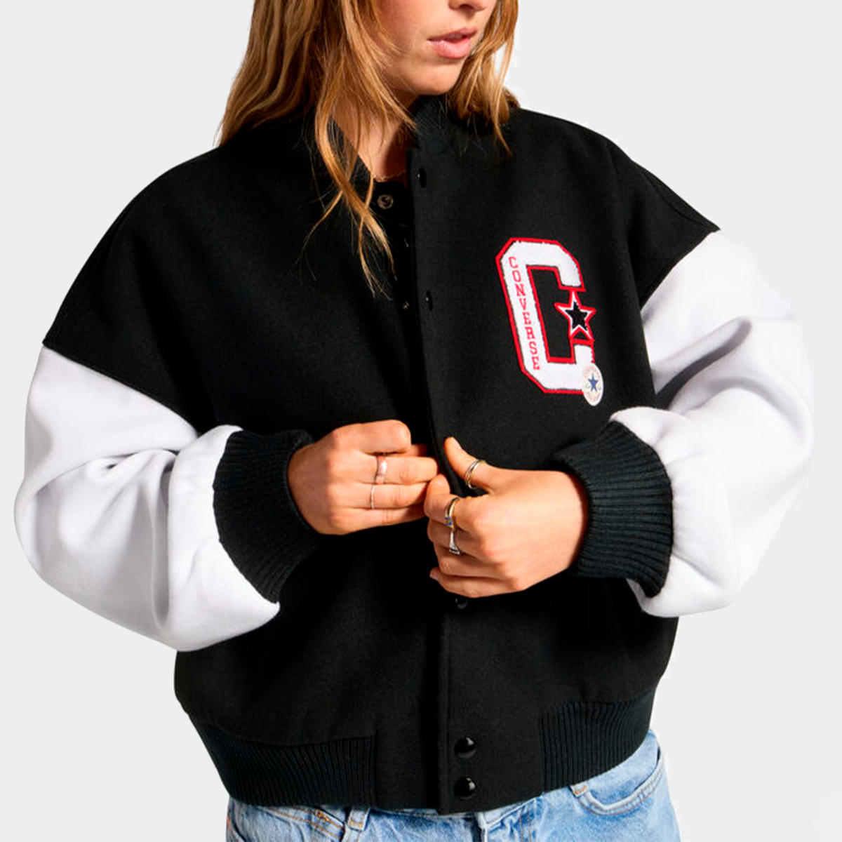 Jaqueta Converse Retro Varsity Preto10026772-a02 | Espaço.con