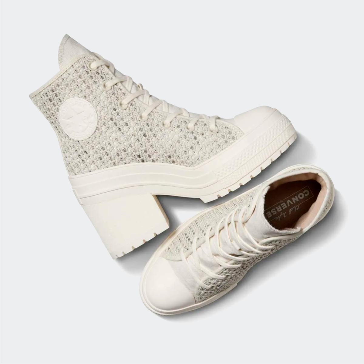 Tênis Converse Chuck 70 de Luxe Heel Festival Remix Egret HI