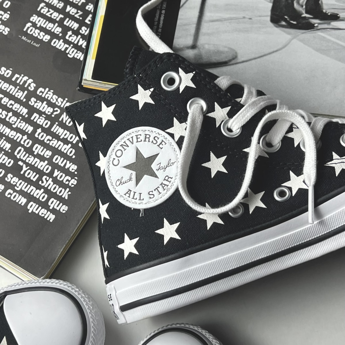 Tênis Converse Chuck Taylor All Star Archive Star Preto Branco