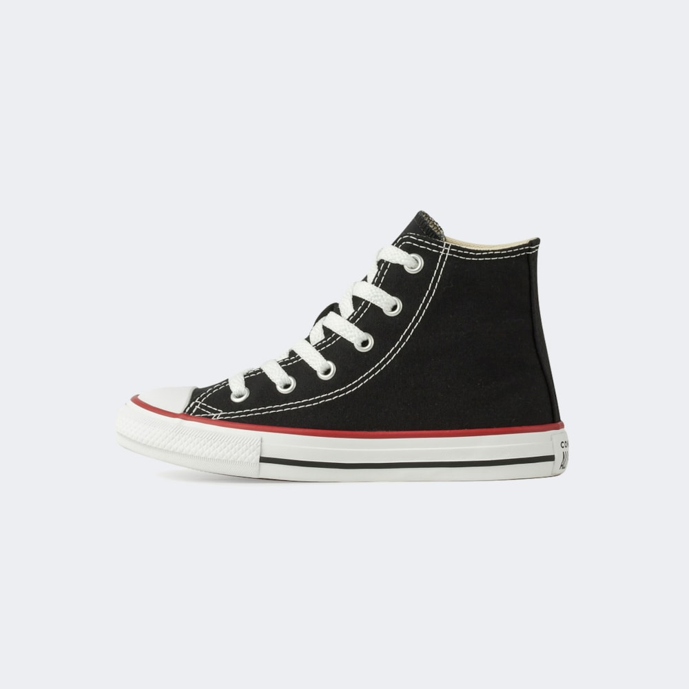 All Star Converse Chuck Taylor Kids Ox Preto e Vermelho - Espaco Tenis