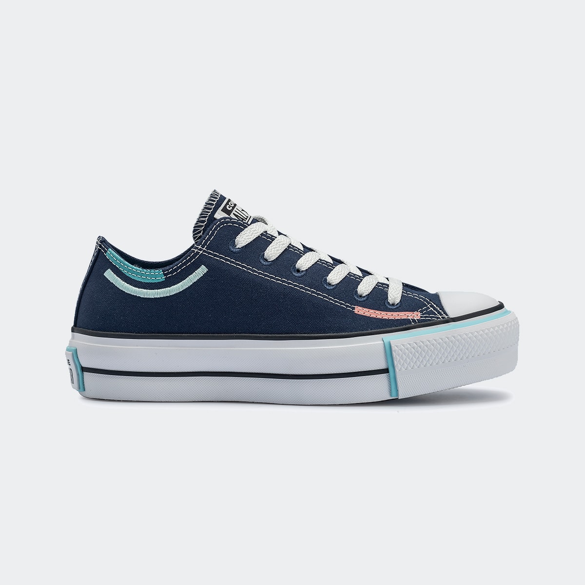 TENIS CONVERSE CHUCK TAYLOR ALL STAR LIFT SUMMER VERSE MARINHO ESCURO TURQUESA CLARO OX CT27160001 Espaco n SNEAKERS Co