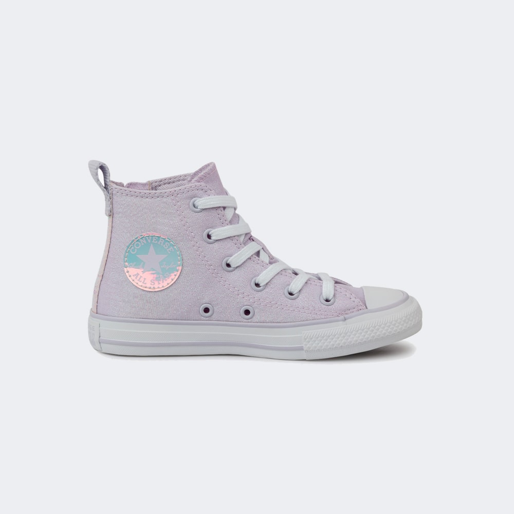 Tênis Converse Chuck Taylor All Star Kids Hi Seasonal Plus Azul 002/Lavanda  - Espaco Tenis