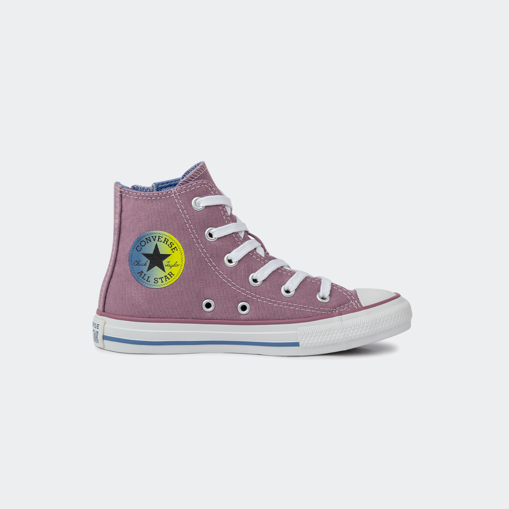 Tênis Converse Chuck Taylor All Star Kids Hi Seasonal Plus Azul 002/Lavanda  - Espaco Tenis