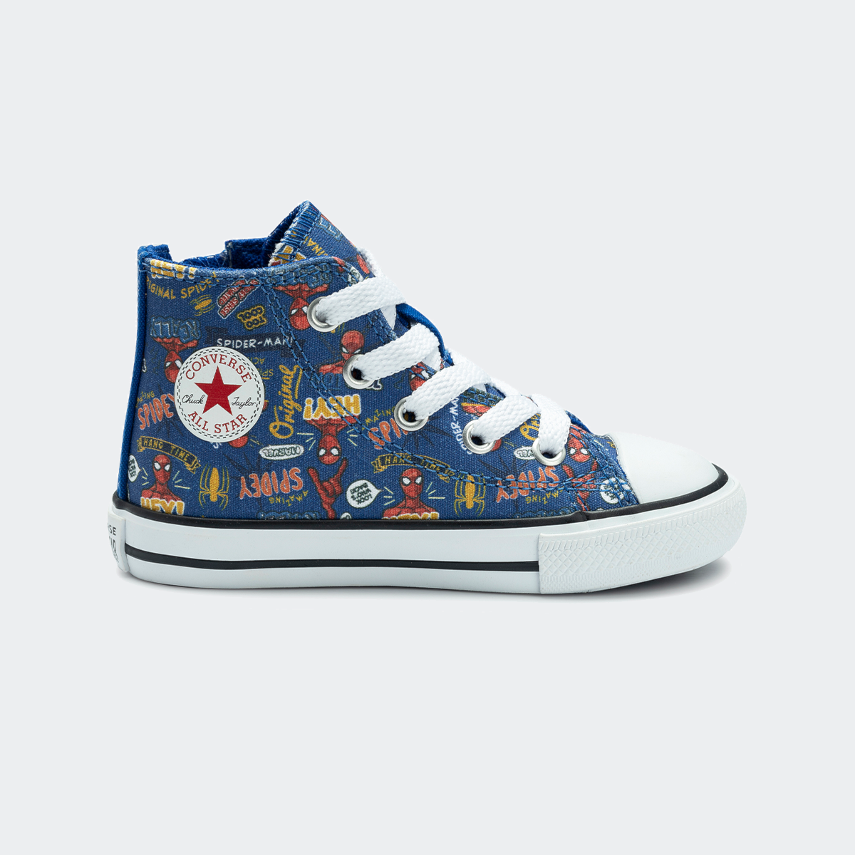 TENIS CONVERSE KIDS CT AS SIDE ZIP HI DISNEY HOMEM ARANHA AZUL HI CK13090001 Espaco n SNEAKERS Co