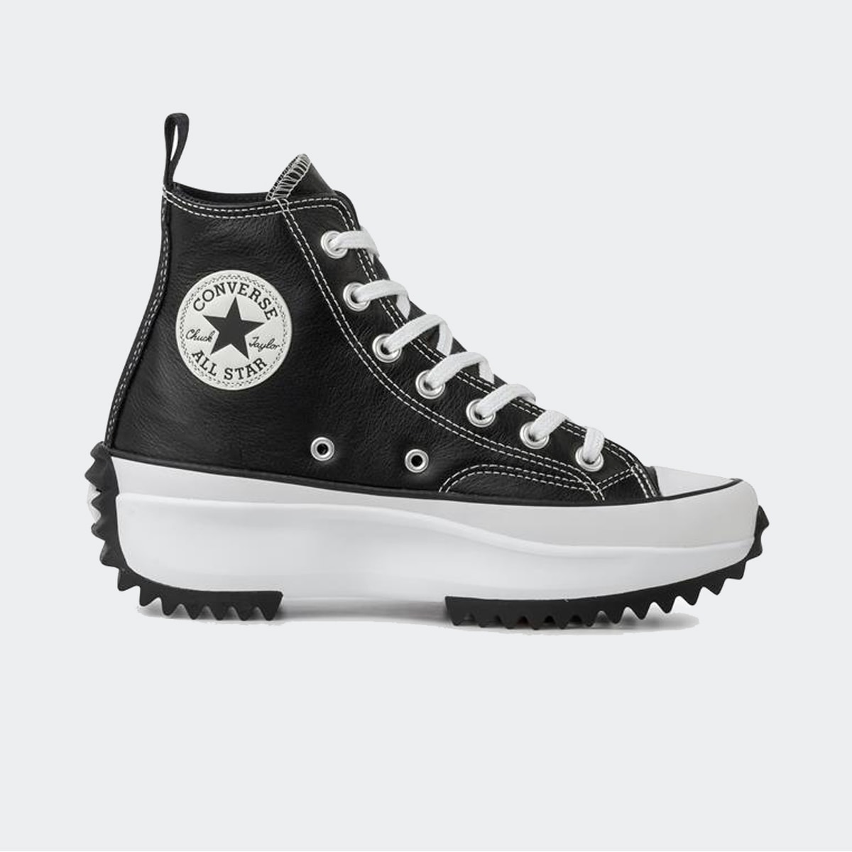 【韓国限定】 RUN STAR MOTTON HIKE 24.5〜25cm Tênis Converse Run Star Hike Leather Preto Branco HI Co04070001