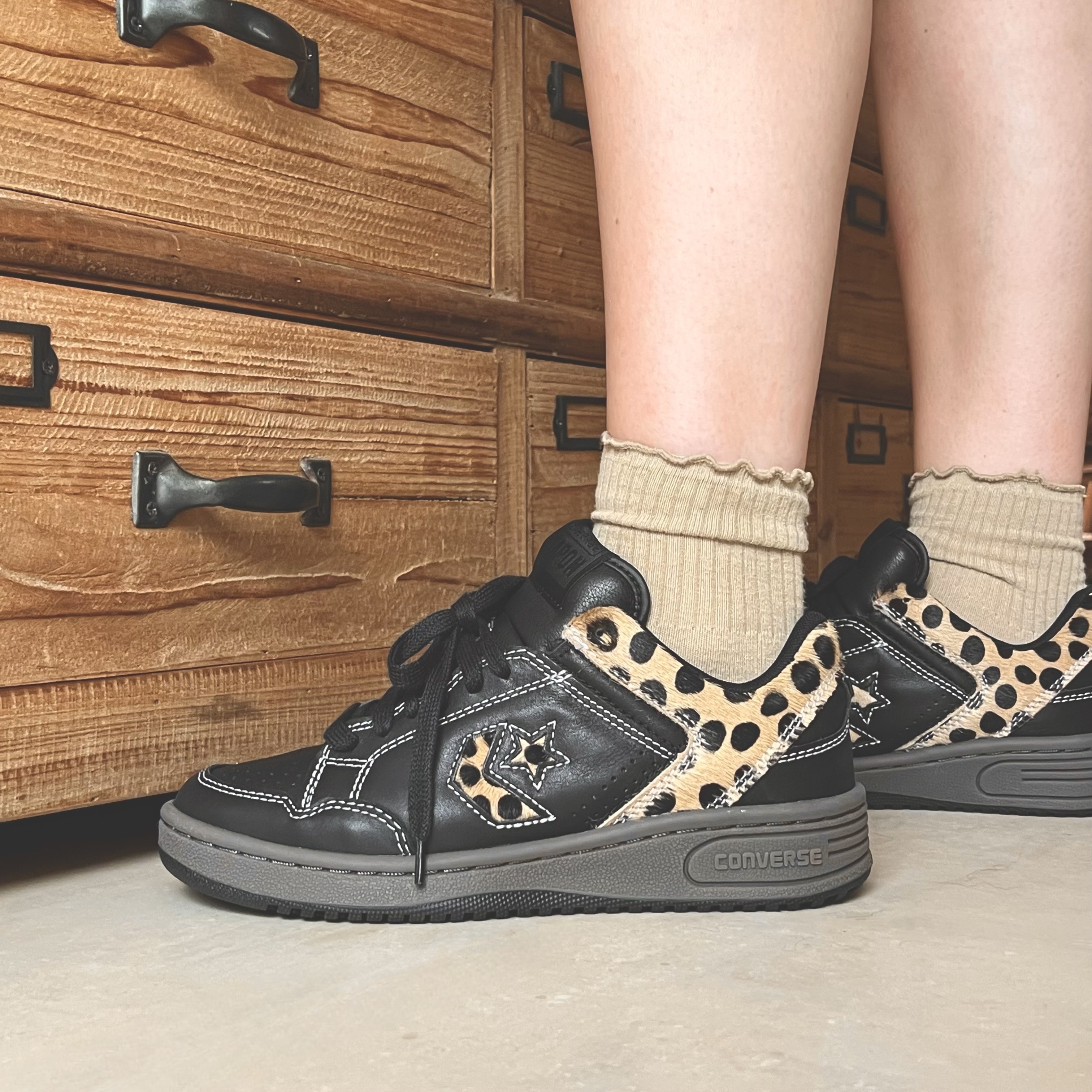 Tênis Converse Weapon Pony Hair Black Brown Tan OX A12707c