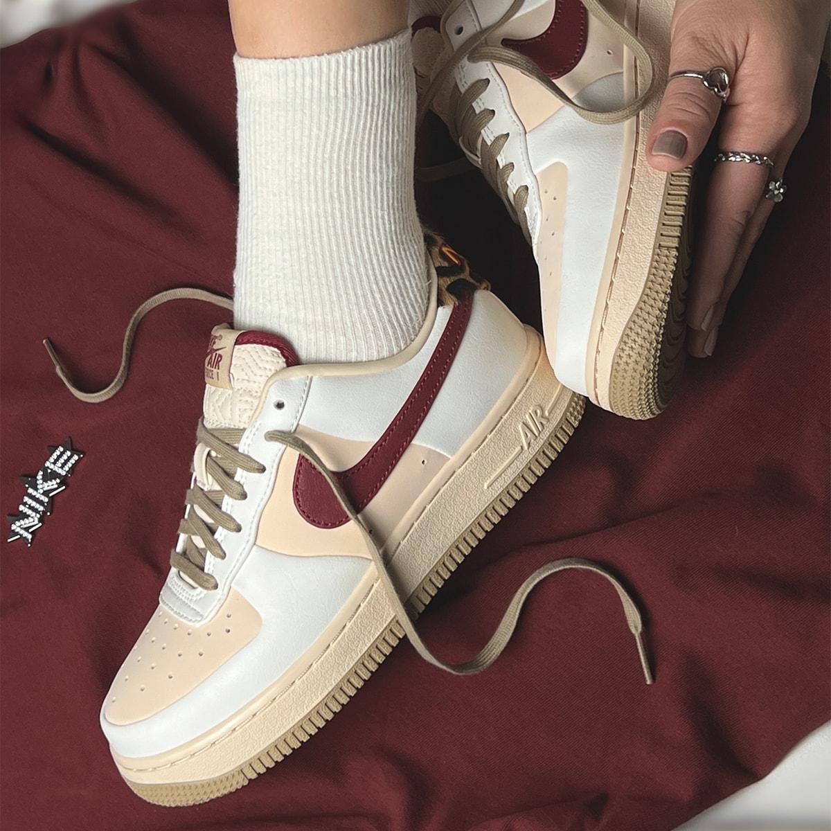 Tênis Nike Air Force 1 07 Pearl White Leopard Im7510-262 | Espaço