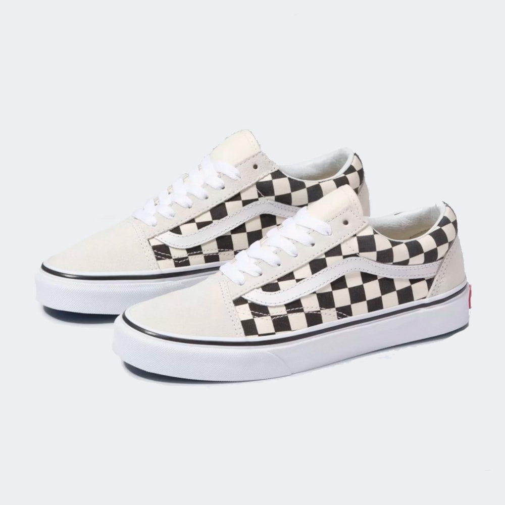 TENIS VANS OLD SKOOL CHECKERBOARD BEGE PRETO VNBA38G127K