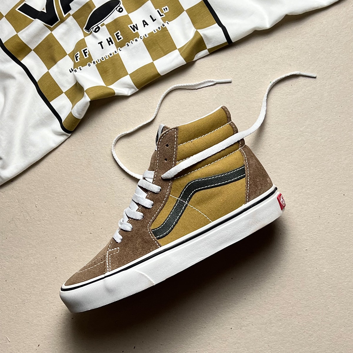 V1002001090094 Tênis Vans Sk8-Hi Suede Pop Canvas Brown